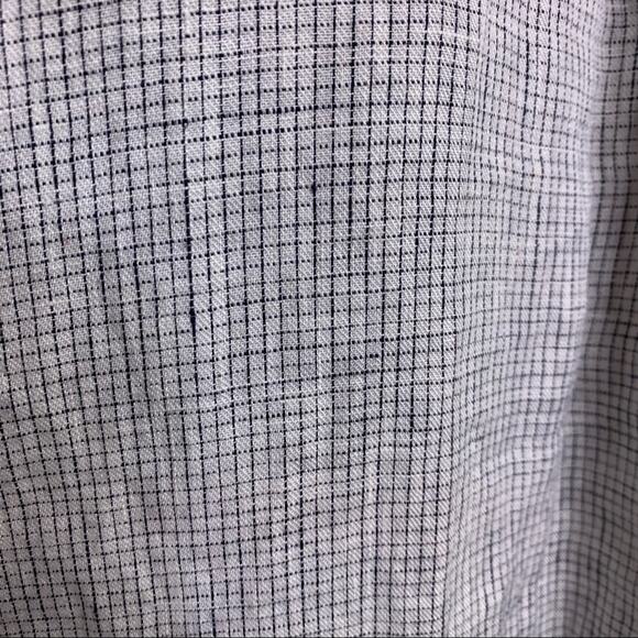 Eileen Fisher white navy windowpane plaid long linen jacket size Medium - Picture 13 of 14